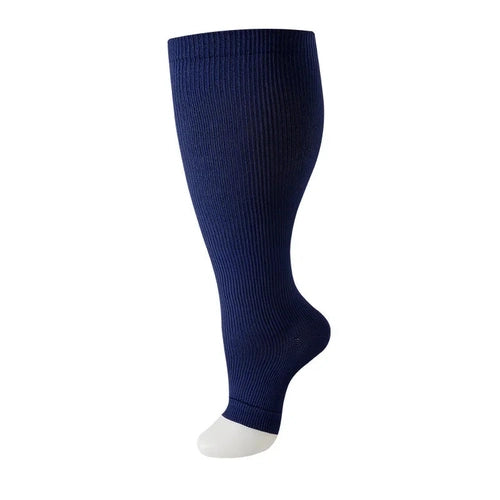 Soft colors 2XL-4XL Plus Size Open Toe Compression Socks