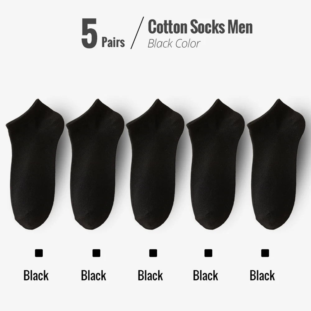 95% Combed Cotton Socks Men Business Dress Short Socks Soft Breathable Spring Summer Colorful Sock For Man 5Pairs Ankle Socks