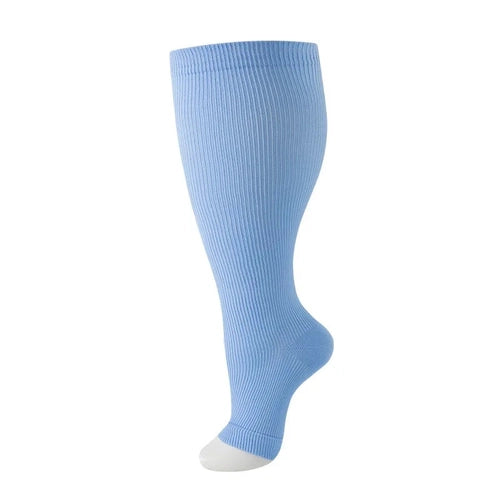 Soft colors 2XL-4XL Plus Size Open Toe Compression Socks