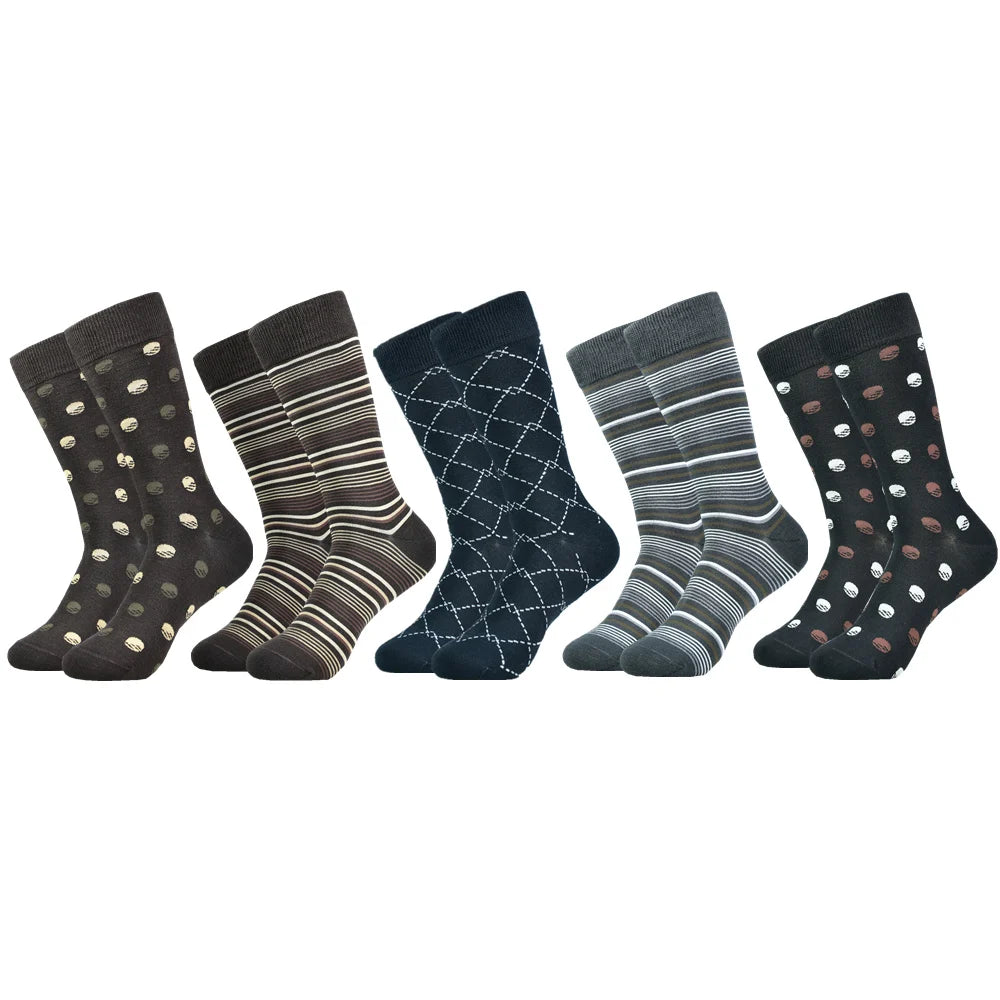 5 Pairs of Men's BAMBOO fiber, Mid-Calf Socks - Soft, Breathable, Moisture-Wicking for All Season Wear
