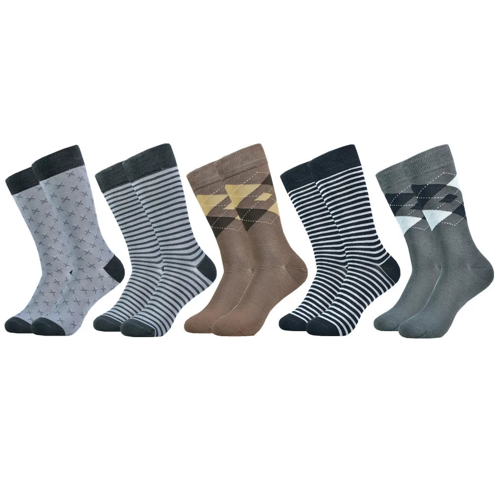5 Pairs of Men's BAMBOO fiber, Mid-Calf Socks - Soft, Breathable, Moisture-Wicking for All Season Wear