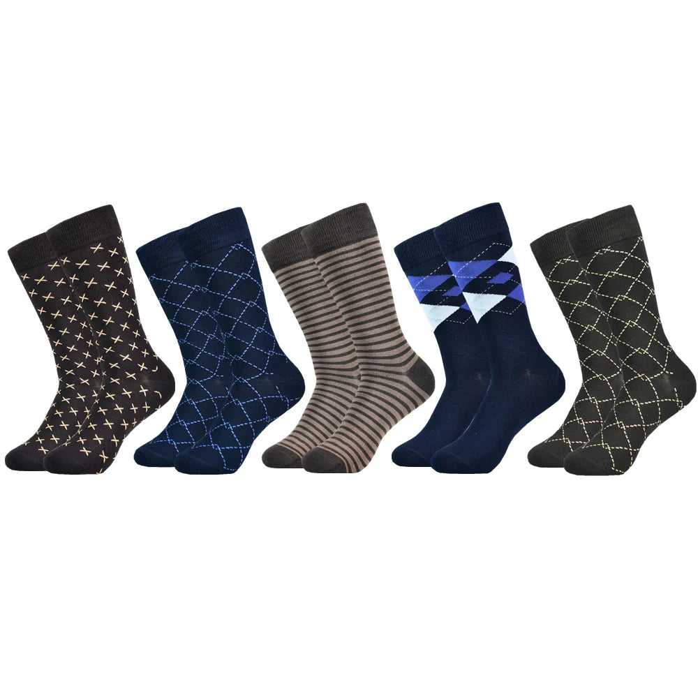 5 Pairs of Men's BAMBOO fiber, Mid-Calf Socks - Soft, Breathable, Moisture-Wicking for All Season Wear