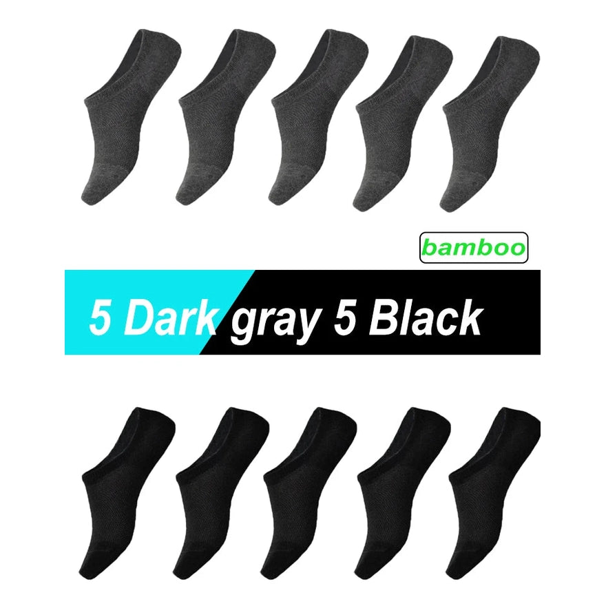 10 Pair of Summer High Quality Cool Men's Bamboo Fiber Socks Thin Short Sock Harajuku Solid Color