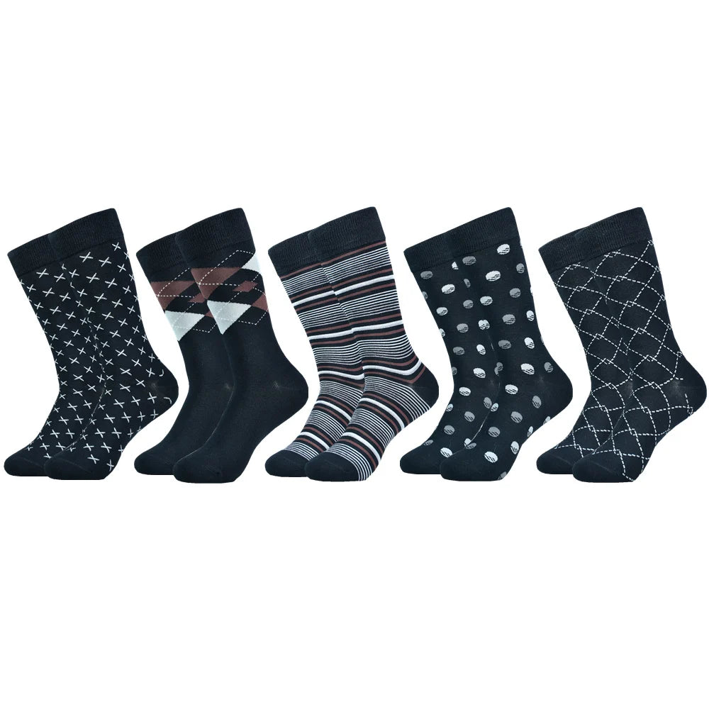 5 Pairs of Men's BAMBOO fiber, Mid-Calf Socks - Soft, Breathable, Moisture-Wicking for All Season Wear