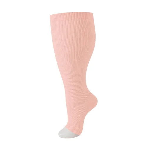 Soft colors 2XL-4XL Plus Size Open Toe Compression Socks