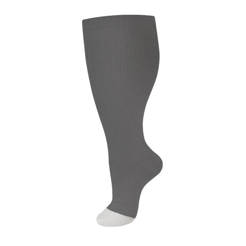 Soft colors 2XL-4XL Plus Size Open Toe Compression Socks
