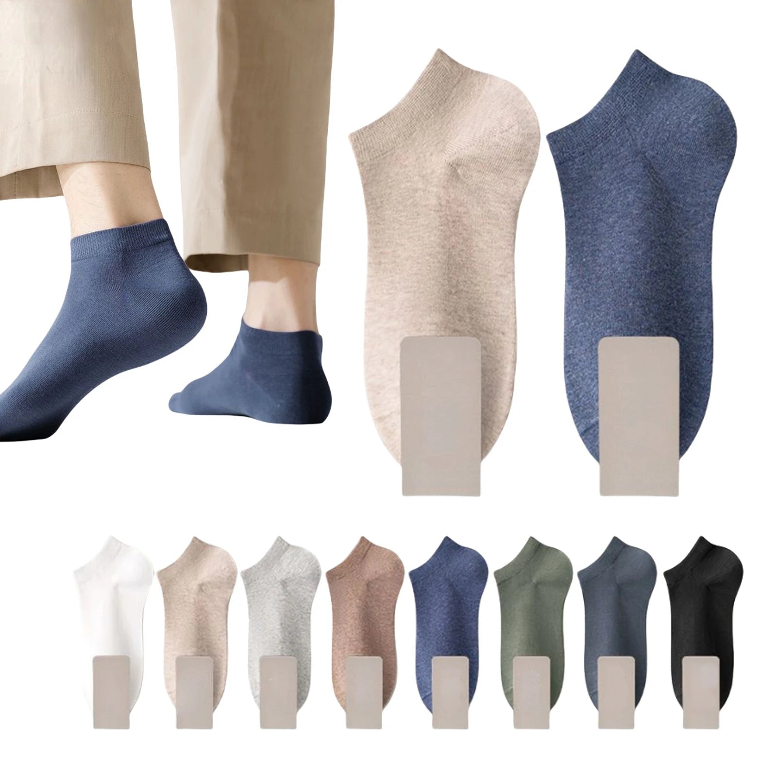 95% Combed Cotton Socks Men Business Dress Short Socks Soft Breathable Spring Summer Colorful Sock For Man 5Pairs Ankle Socks
