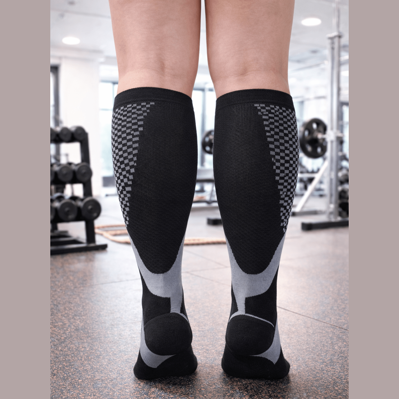 BLACK 3XL- 7XL Performance Compression Socks
