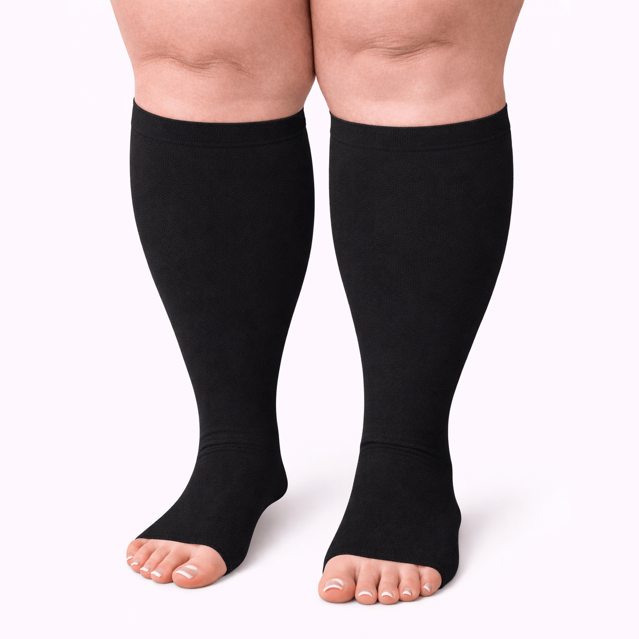 BEIGE  "OPEN TOE" Compression Socks