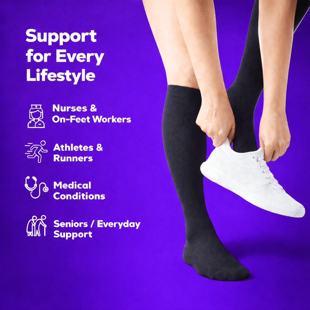 GREY 3XL- 7XL Performance Compression Socks