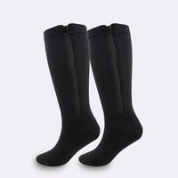 BEIGE   Zipper Sides  CLOSE TOE  Compression Socks,