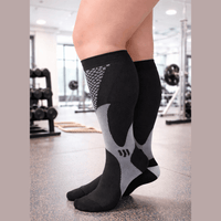 BLACK  3XL- 7XL Performance Compression Socks