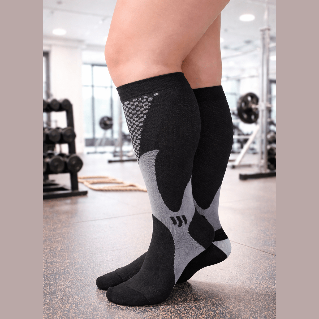 BLACK  3XL- 7XL Performance Compression Socks