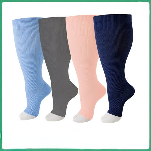 PINK  Open Toe Compression Socks