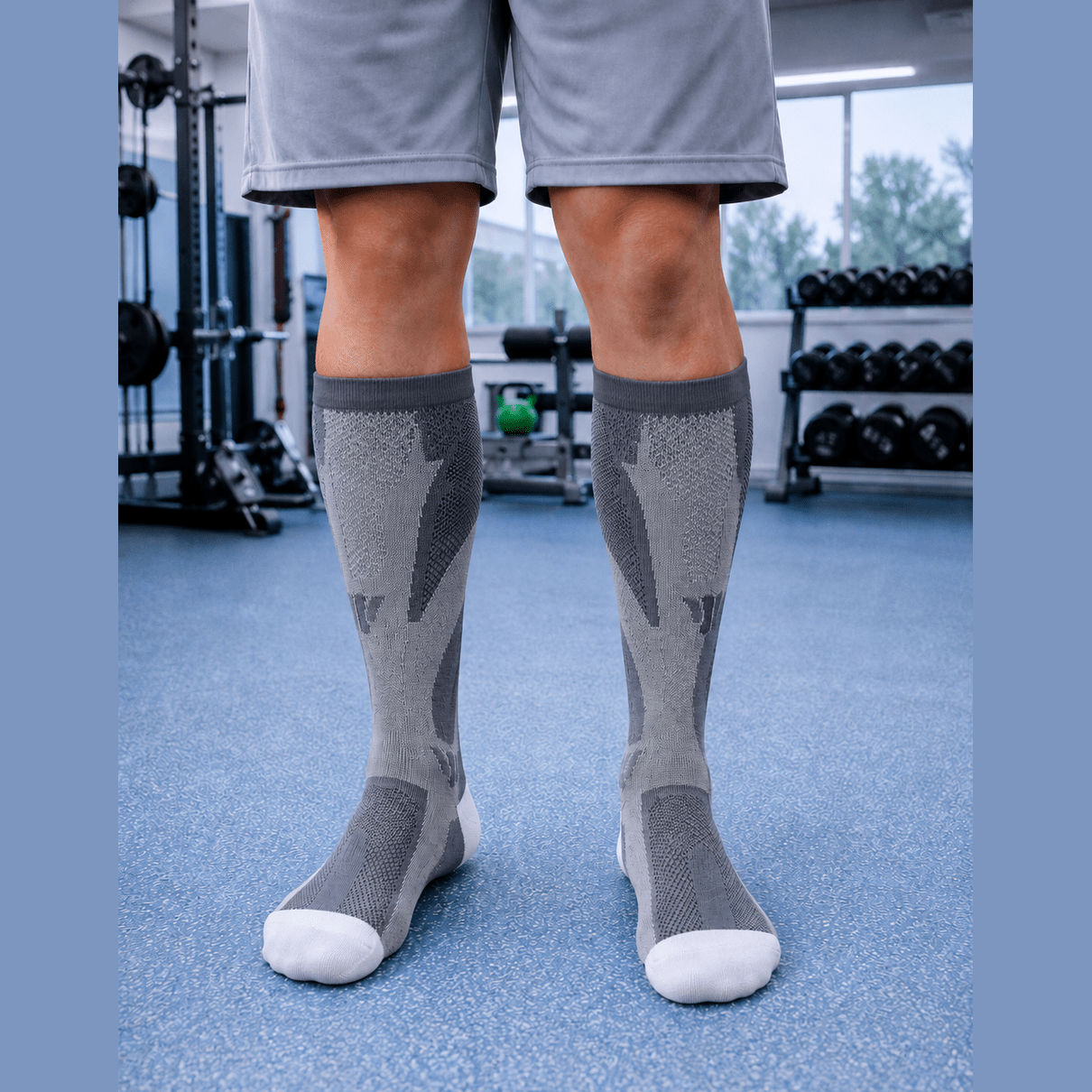 GREY 3XL- 7XL Performance Compression Socks