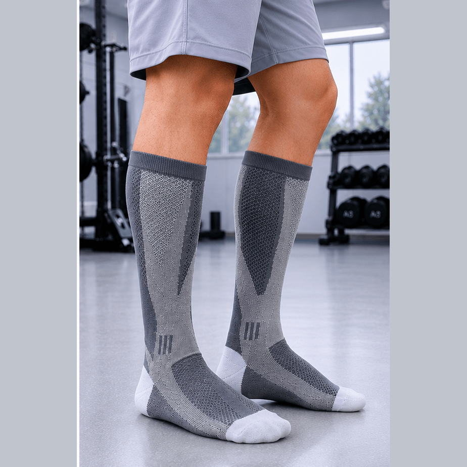 GREY 3XL- 7XL Performance Compression Socks