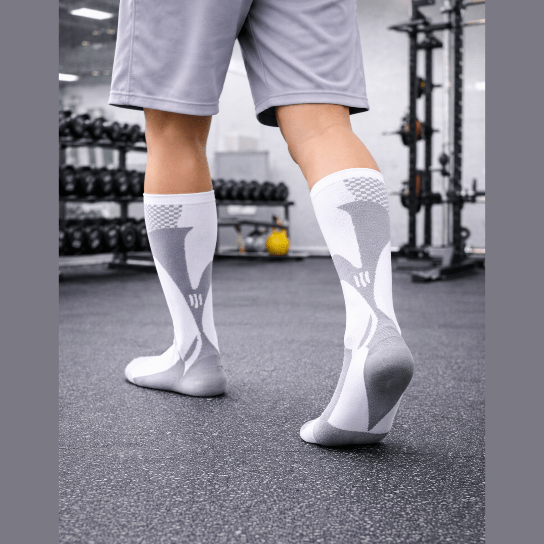 WHITE 3XL- 7XL Performance Compression Socks