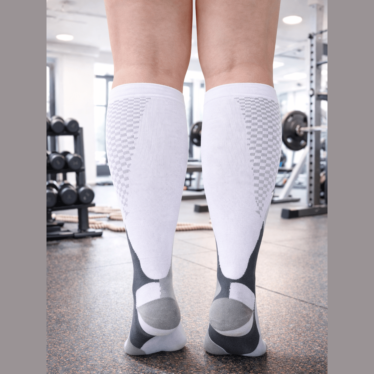 WHITE 3XL- 7XL Performance Compression Socks
